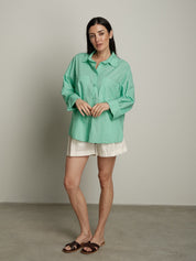 Camicia mussola acqua marina