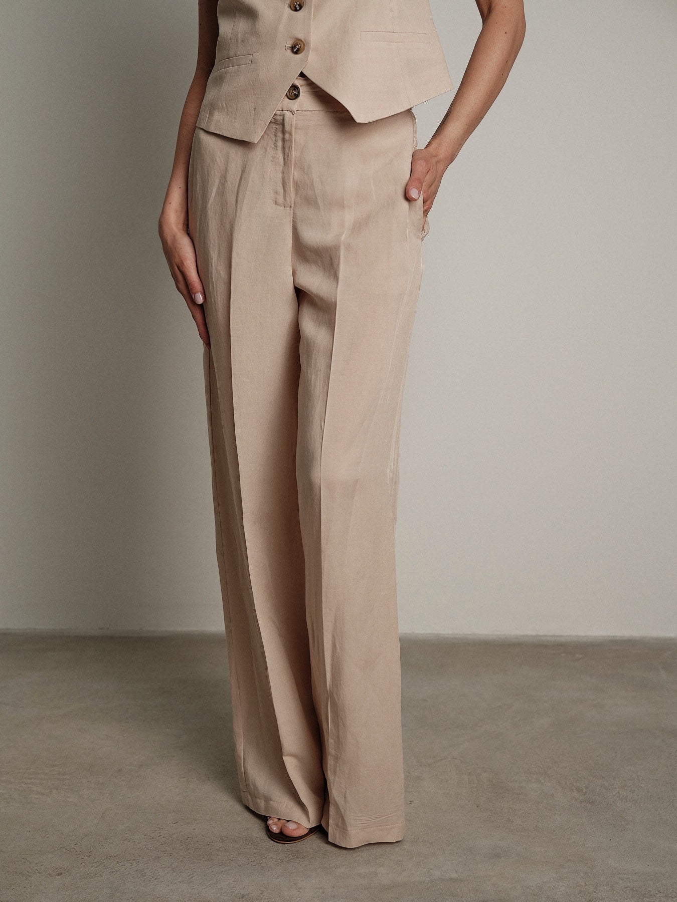 Completo gilet + pantalone Moon gesso