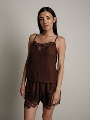Dark brown lingerie shorts