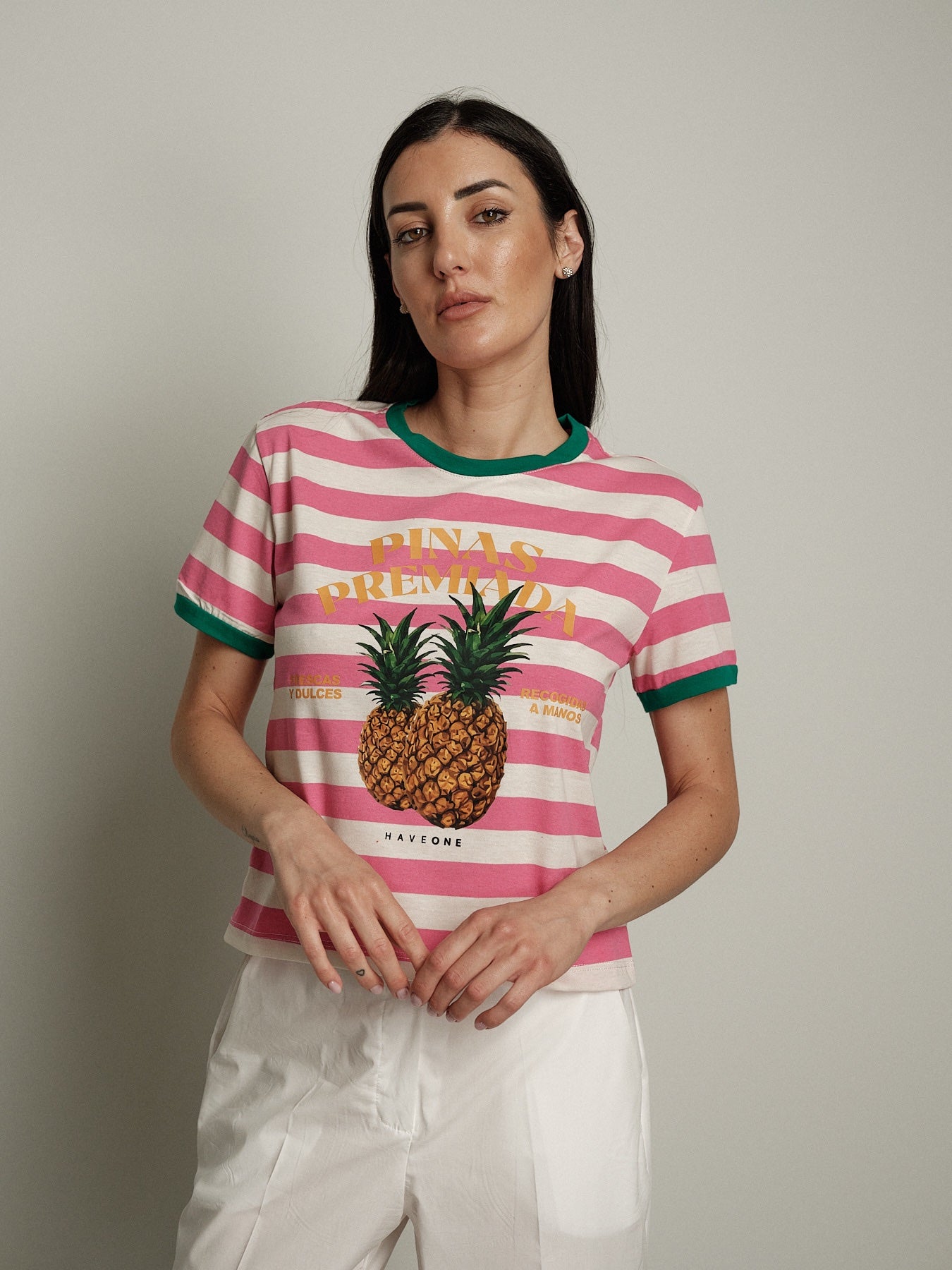 T-shirt frutta riga (colori all'interno)