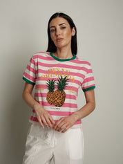 T-shirt frutta riga (colori all'interno)