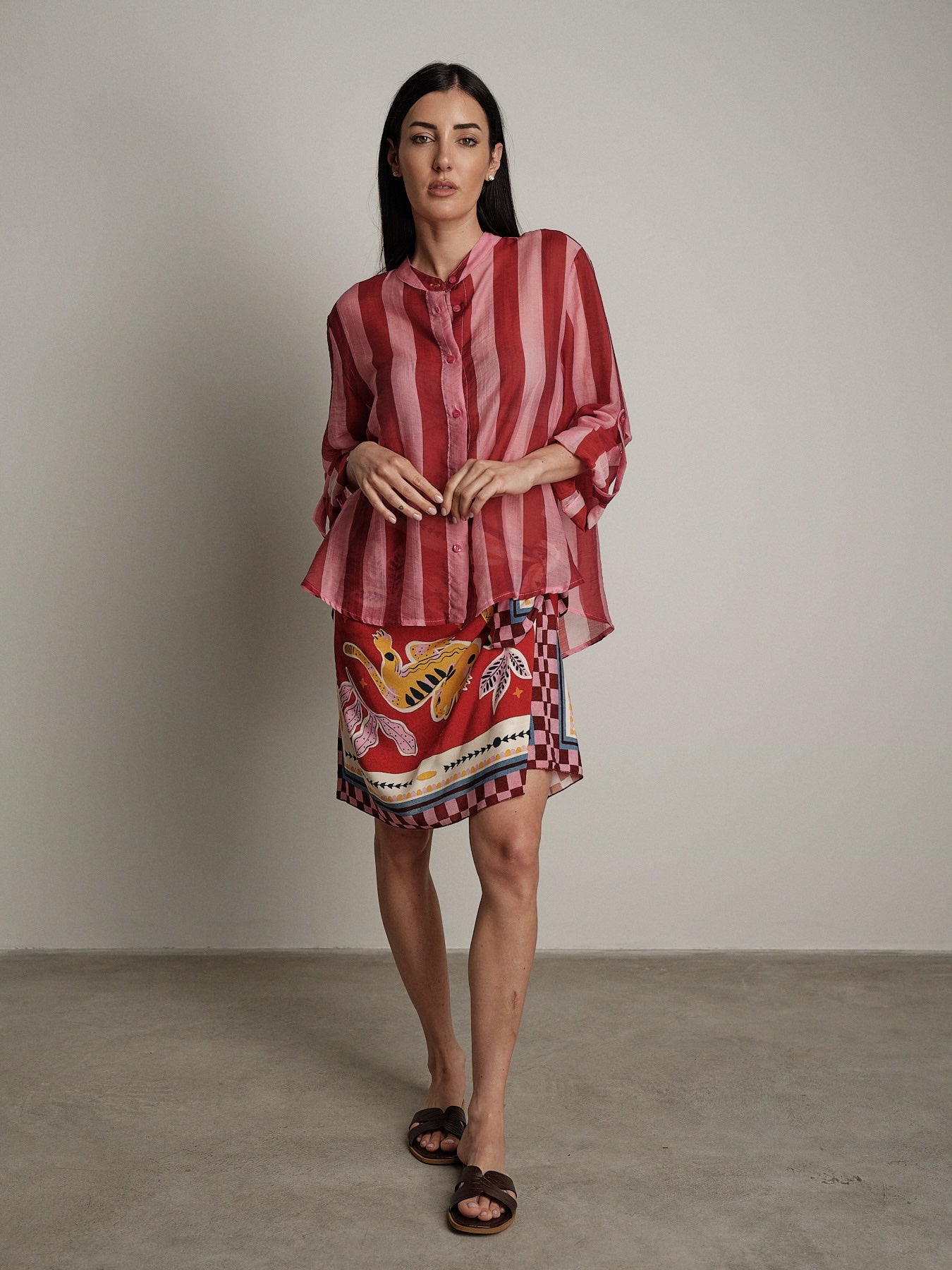 Camicia "virale" rossa/fucsia