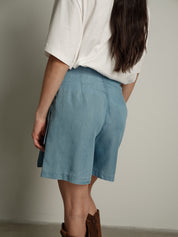 Gonna shorts chambray chiaro