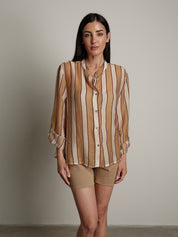 Camicia "virale" cammello/india