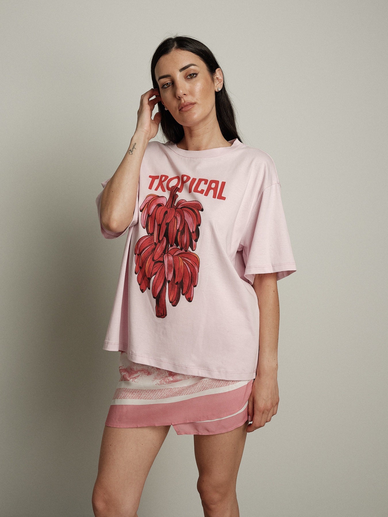 T-shirt tropical rosa