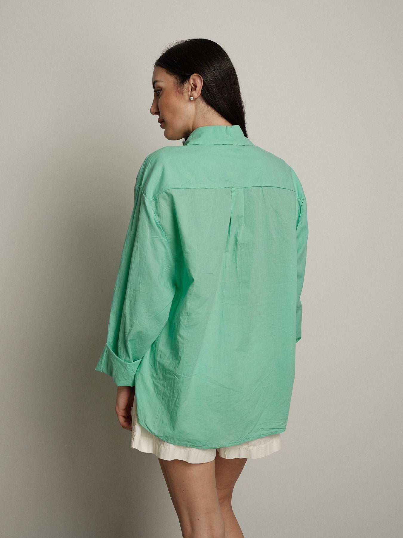 Camicia mussola acqua marina