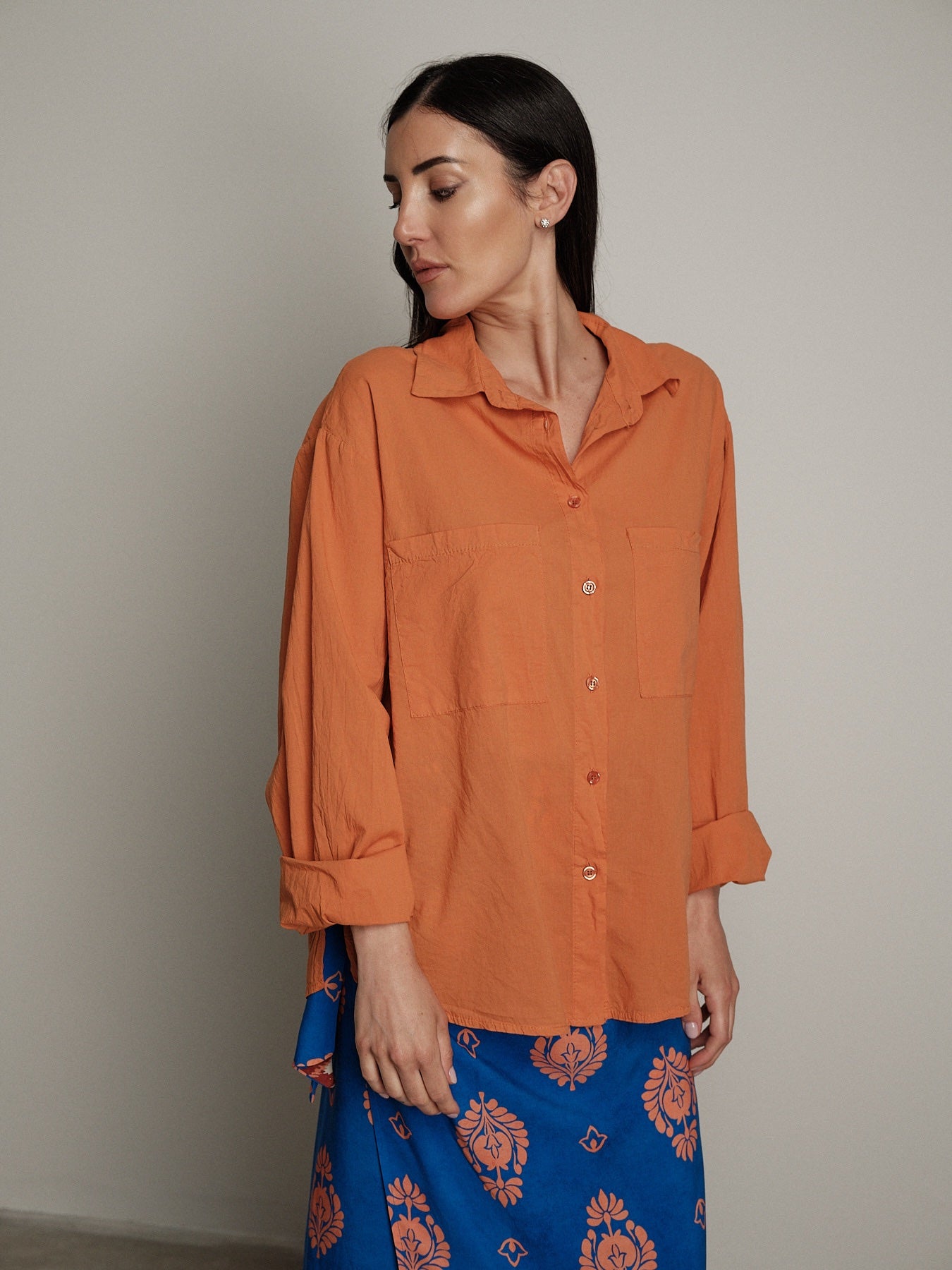 Camicia mussola arancio