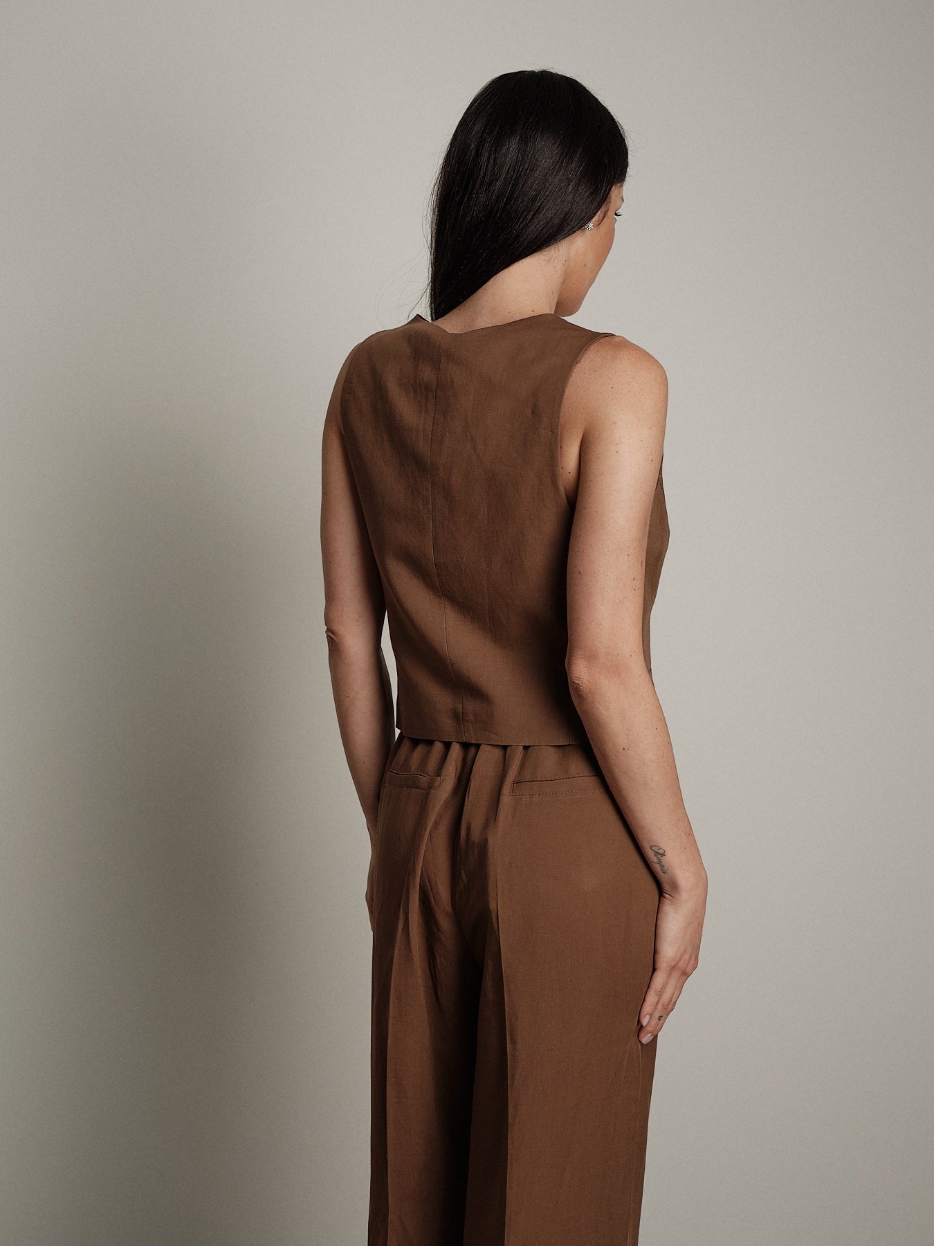 Completo gilet + pantalone Moon tabacco