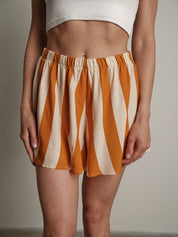 Ochre striped shorts