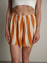 Ochre striped shorts