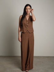 Completo gilet + pantalone Moon tabacco