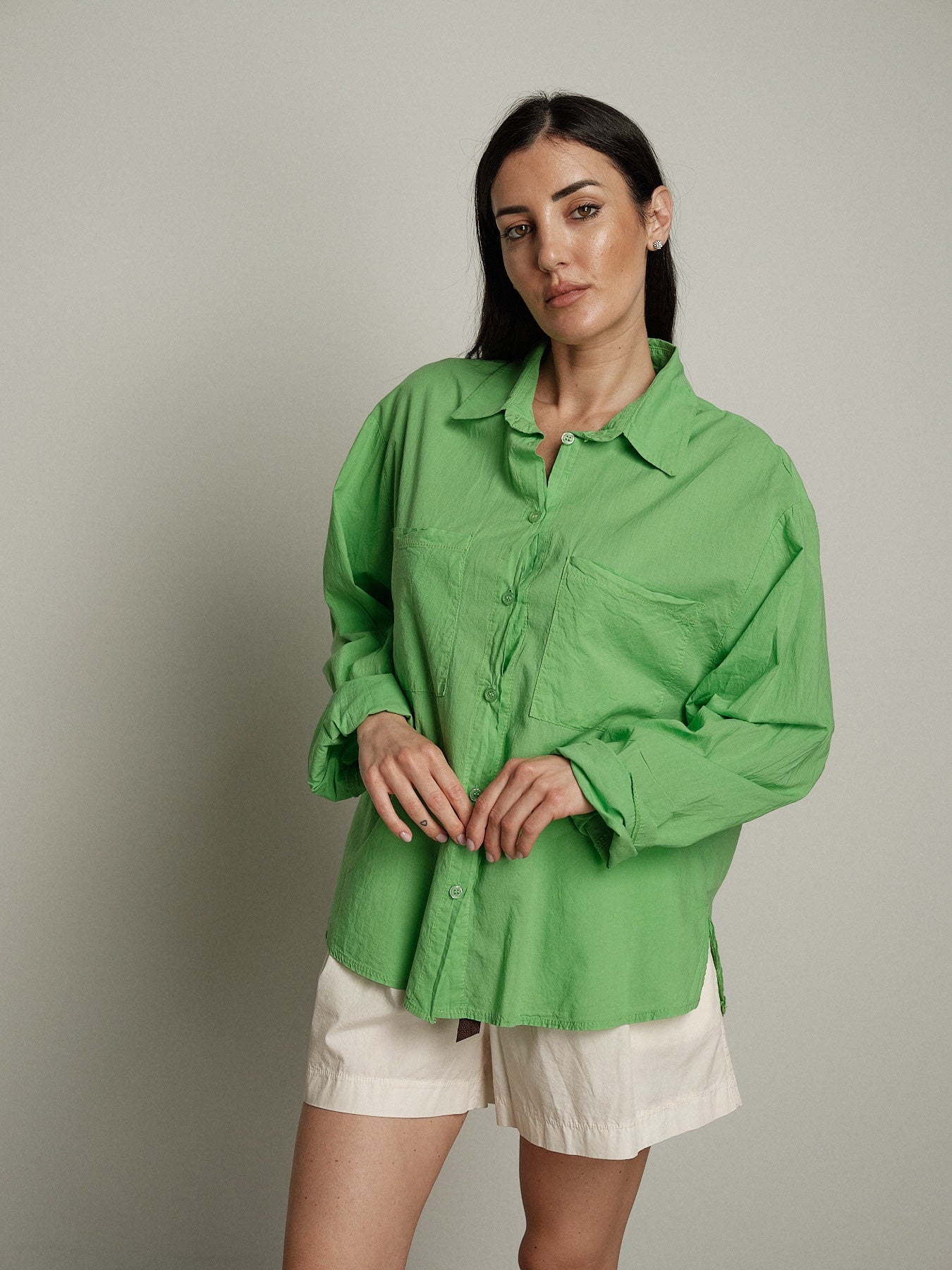 Camicia mussola smeraldo