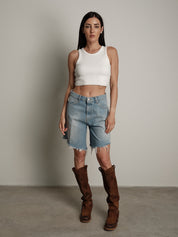 Top scollo americana crop (colori all'interno) PREORDINE NERO E BIANCO 16/06