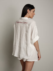 Camicia 100% lino bianco "summer time"