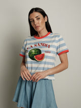 T-shirt frutta riga (colori all'interno)