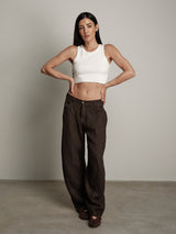 Aurora barrel brown trousers