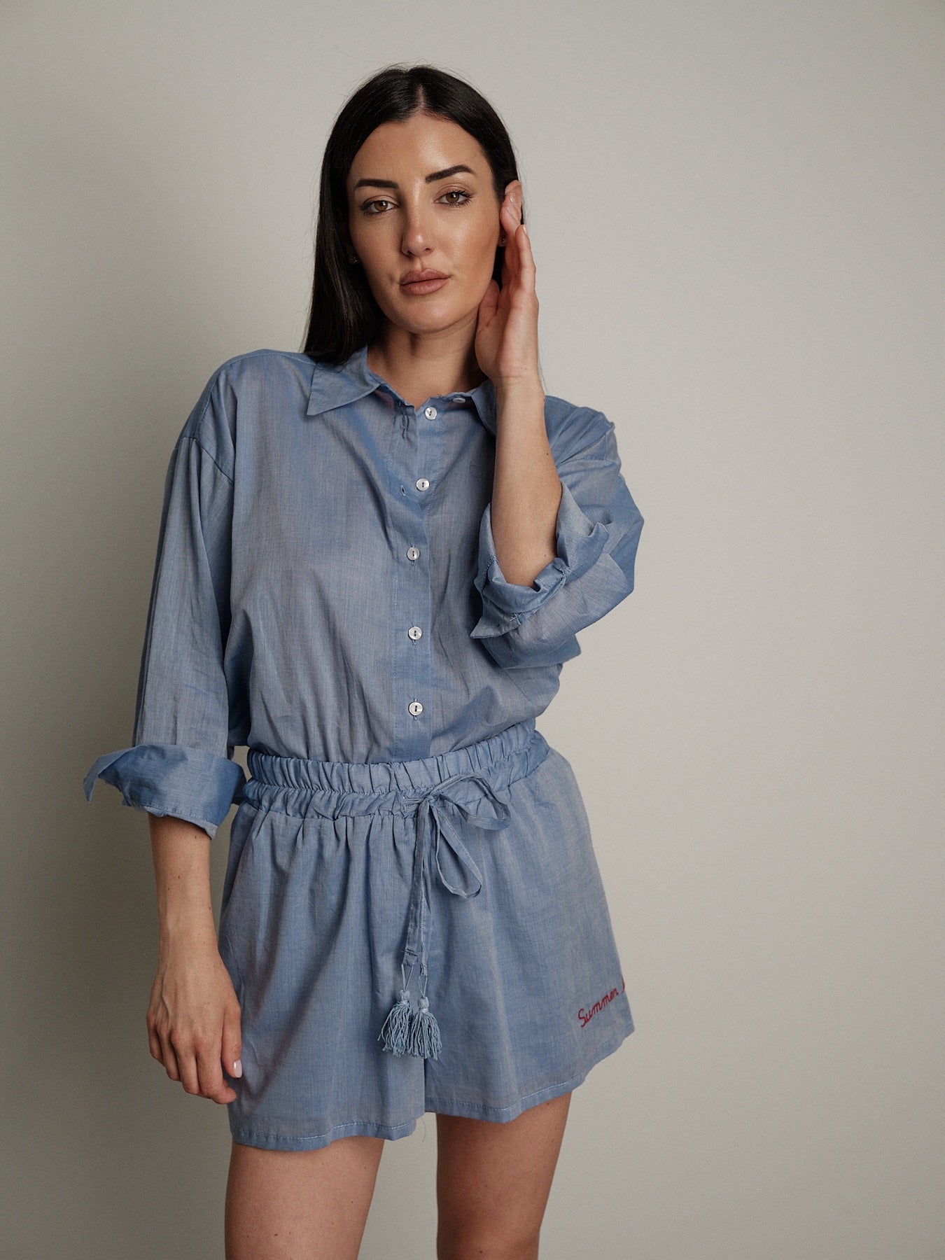 "Summer time" denim shorts