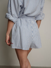 Blue pinstripe "summertime" shorts