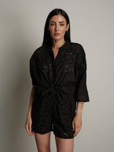 Black lightweight sangallo shorts