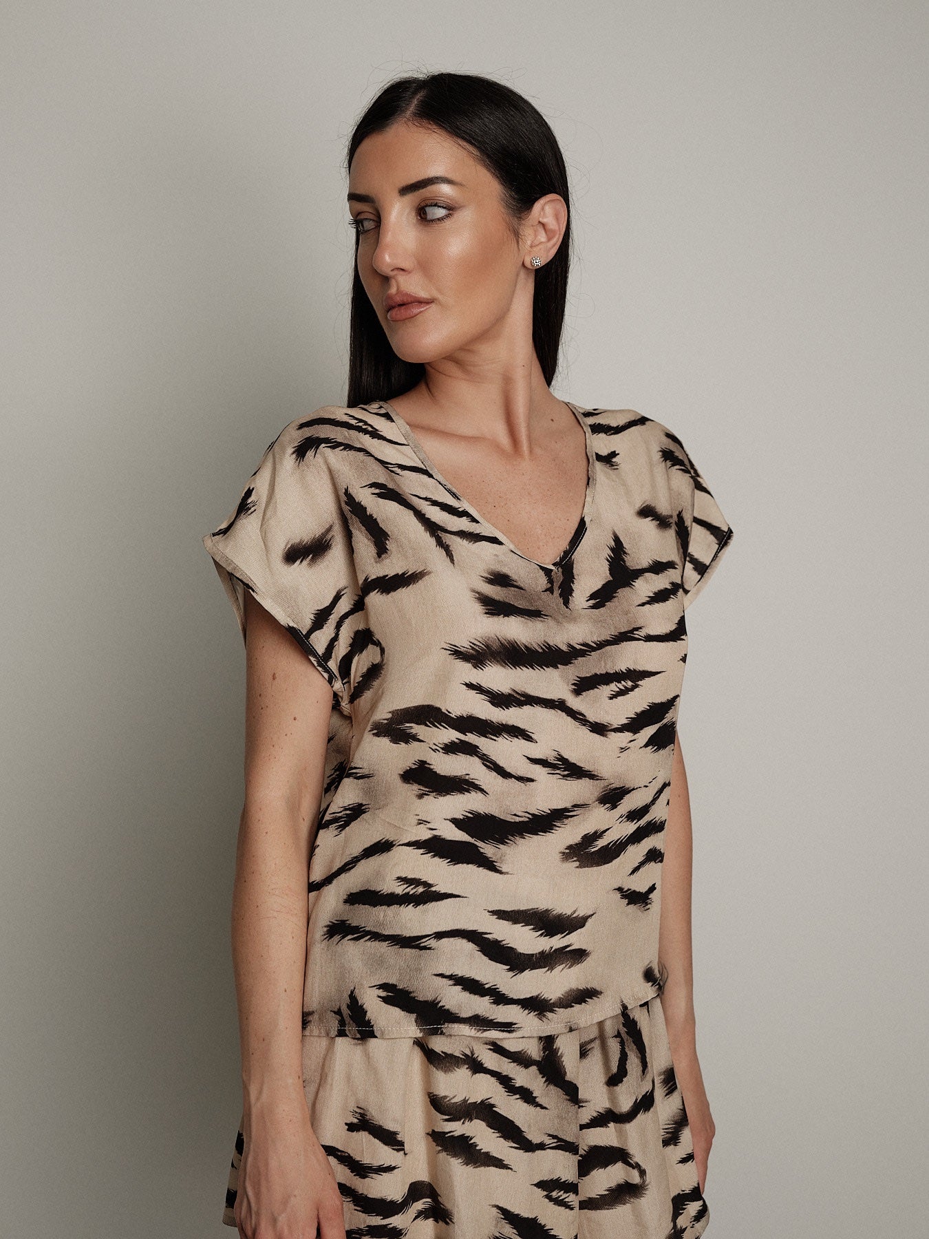 Maglia zebra beige