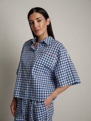 Camicia vichy blu elettrico new