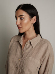 Camicia 100% lino sabbia "summer time"