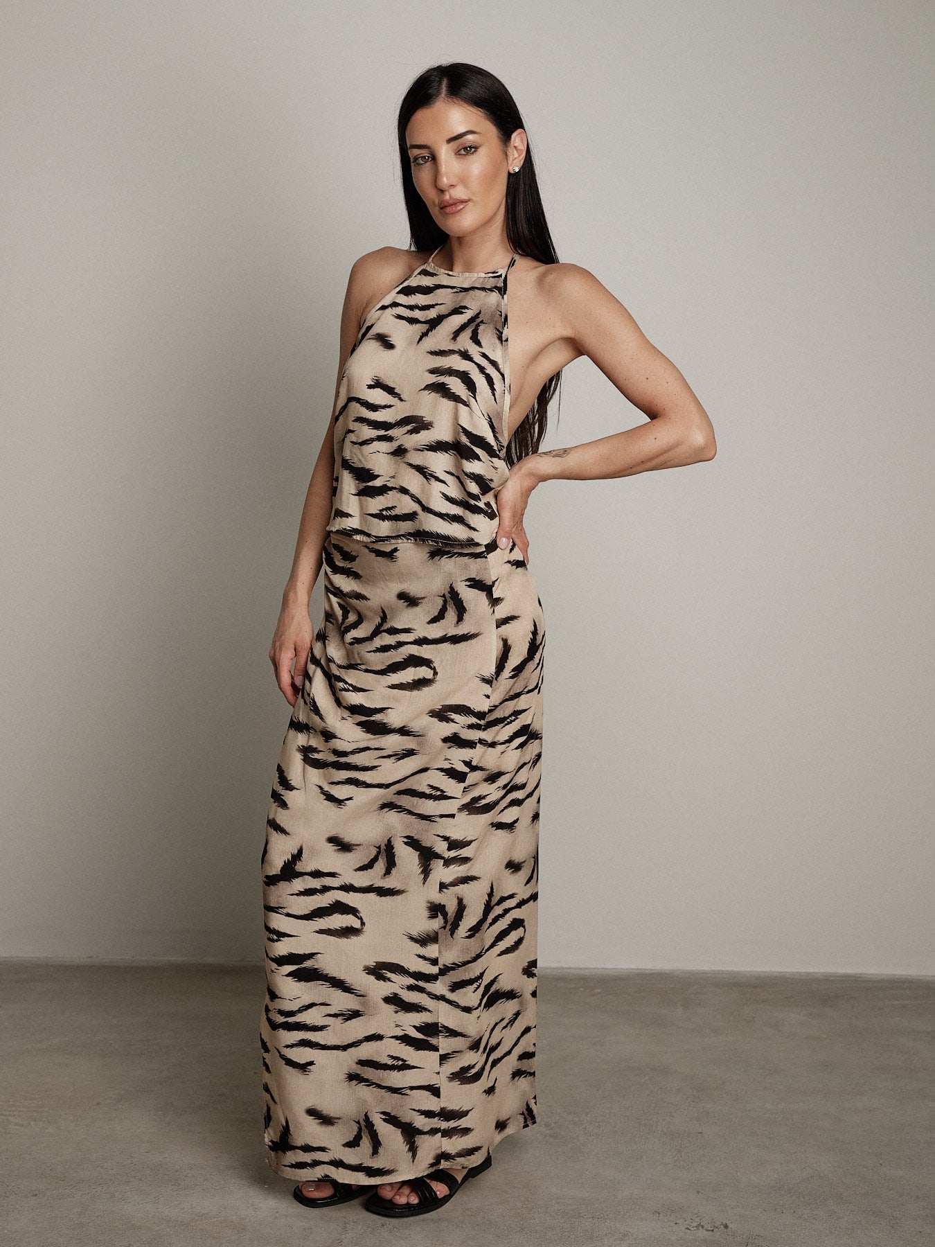 Beige zebra skirt