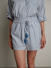 Blue pinstripe "summertime" shorts