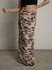Beige zebra skirt