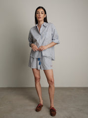 Blue pinstripe "summertime" shorts