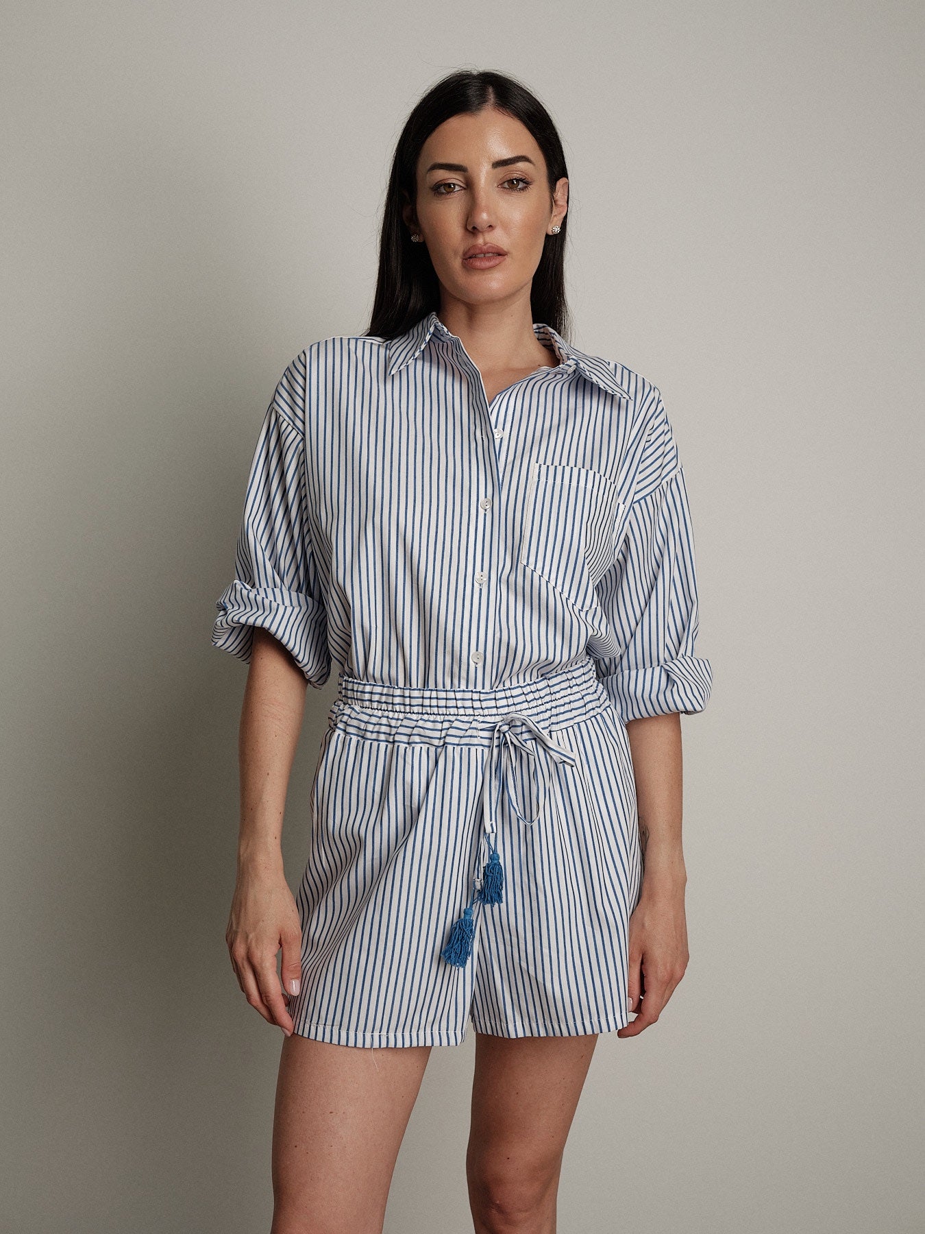 Camicia gessata blu "summer time"