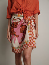 Gonna stampa "virale" panna/arancio