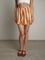 Ochre striped shorts