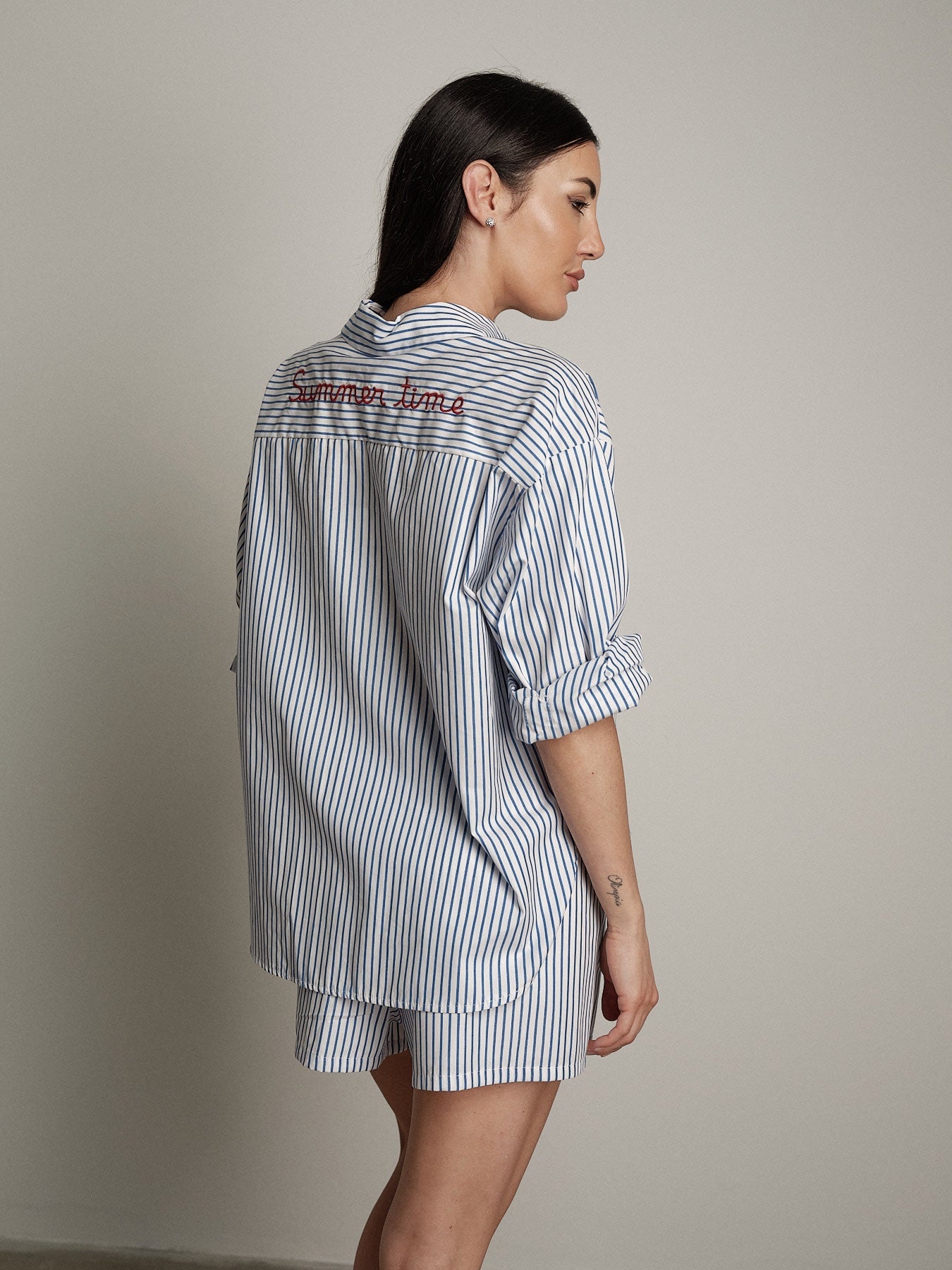 Camicia gessata blu "summer time"