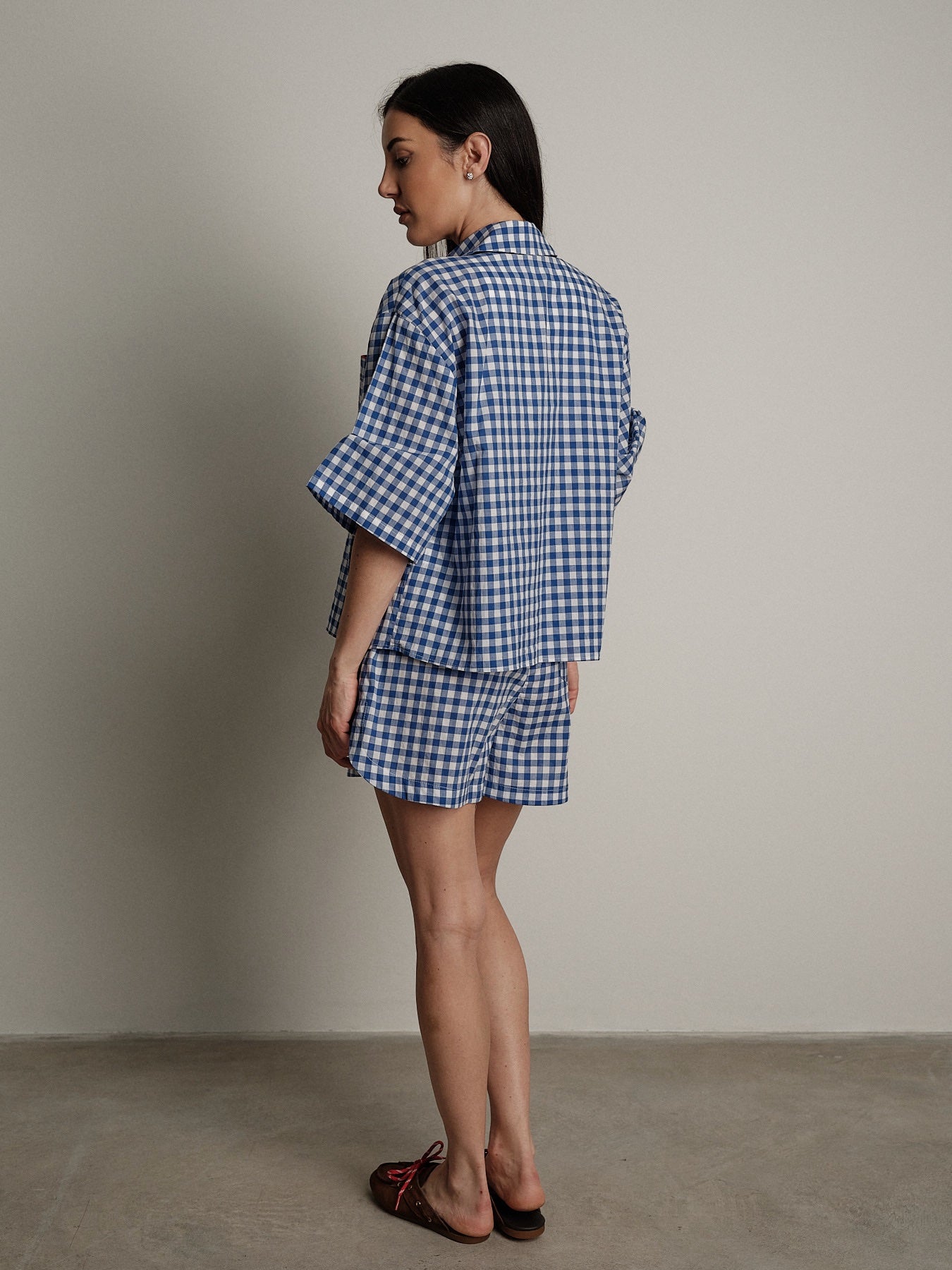Camicia vichy blu elettrico new