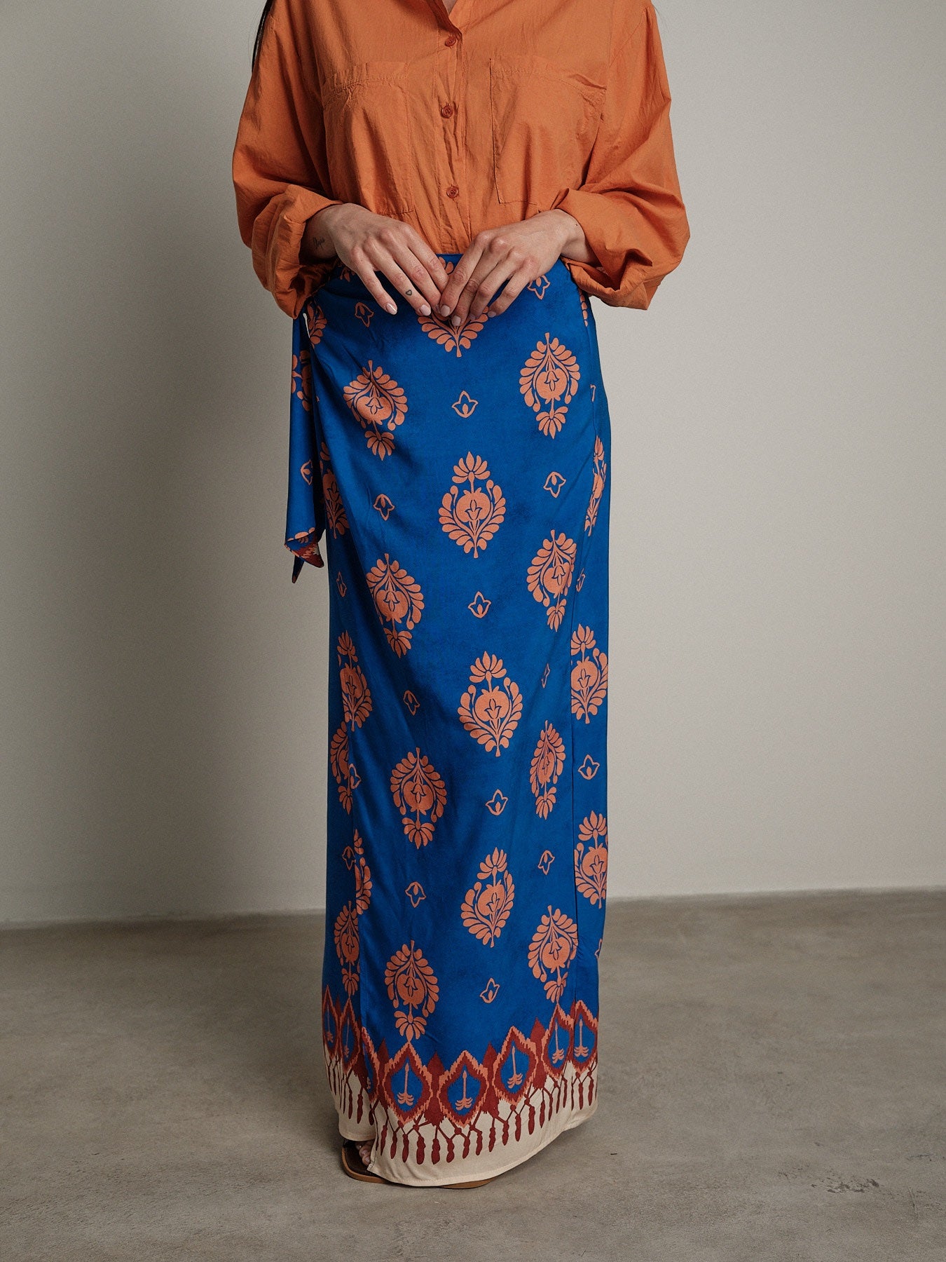 Electric blue pareo skirt