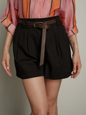 Shorts ampio cintura nero
