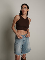 Top scollo americana crop (colori all'interno) PREORDINE NERO E BIANCO 16/06