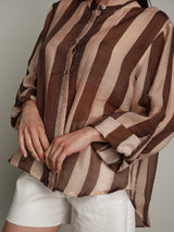 "Viral" shirt dark brown/beige