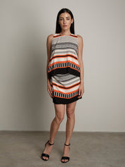 Orange/black sarong skirt