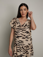 Maglia zebra beige