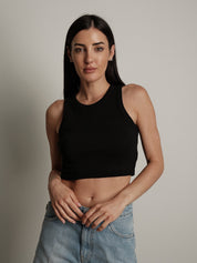 Top scollo americana crop (colori all'interno) PREORDINE NERO E BIANCO 16/06