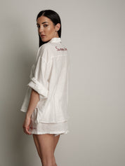 Camicia 100% lino bianco "summer time"