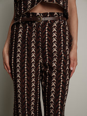 Pantalone lia stampa gometrica nero
