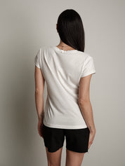 T-shirt collanina "a volte basterebbe  il mare" bianca