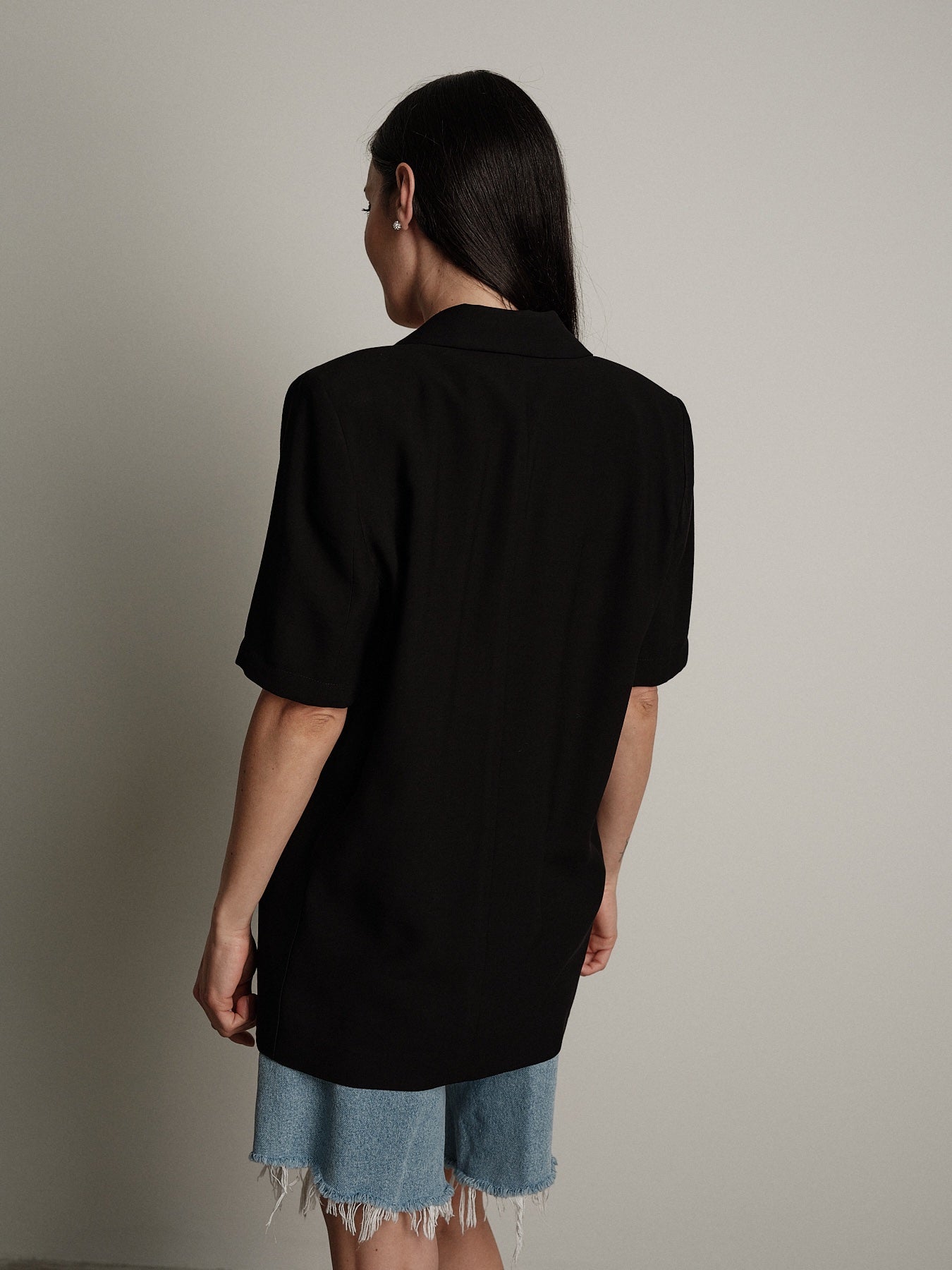 Giacca m/m lino viscosa nera