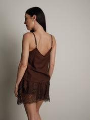 Dark brown lingerie shorts