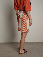 Gonna stampa "virale" panna/arancio