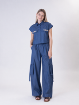 Camicia chambray cabochon