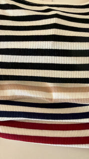 Striped vest with deep neckline (colors inside)